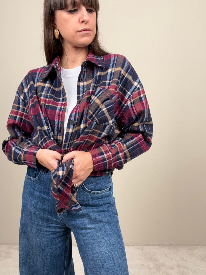 Camicia check blu/bordeaux