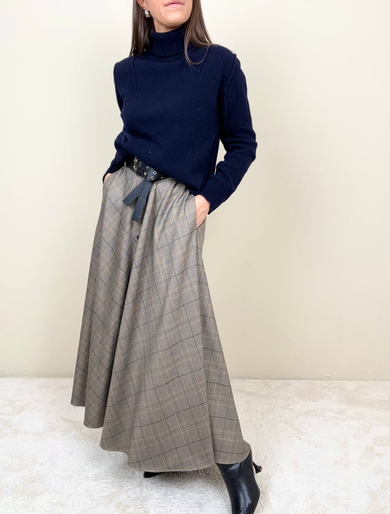 Gonna tartan grigio