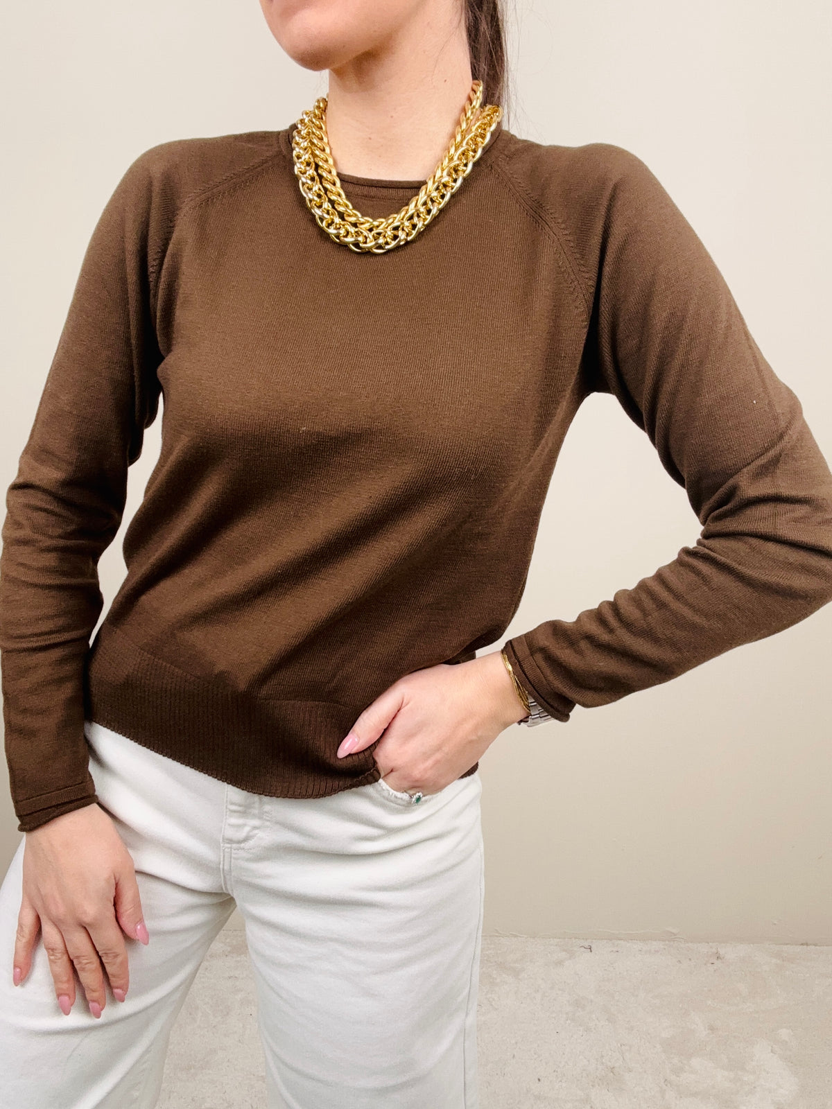 Maglione basic cioccolato