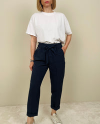 Pantalaccio viscosa e lino blu