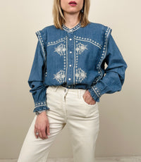 Camicia in jeans con ricami