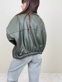 Bomber ecopelle oliva