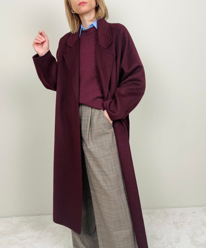 Cappotto bordeaux 100% lana