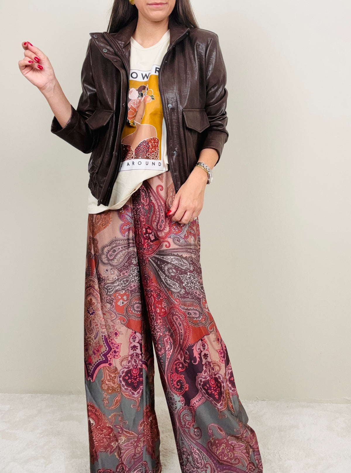 Pantalone in fantasia rosa