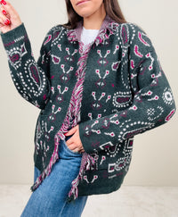 Cardigan bandana ottanio