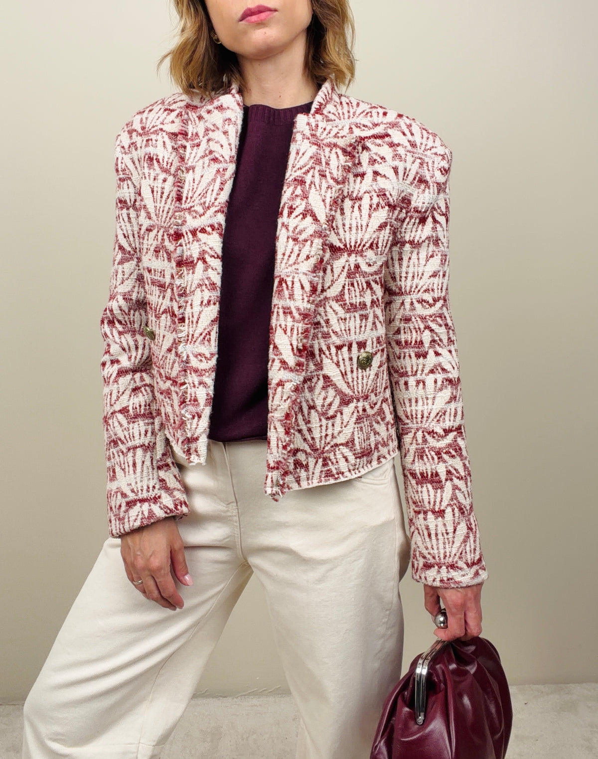 Chanel bolero panna-rossa