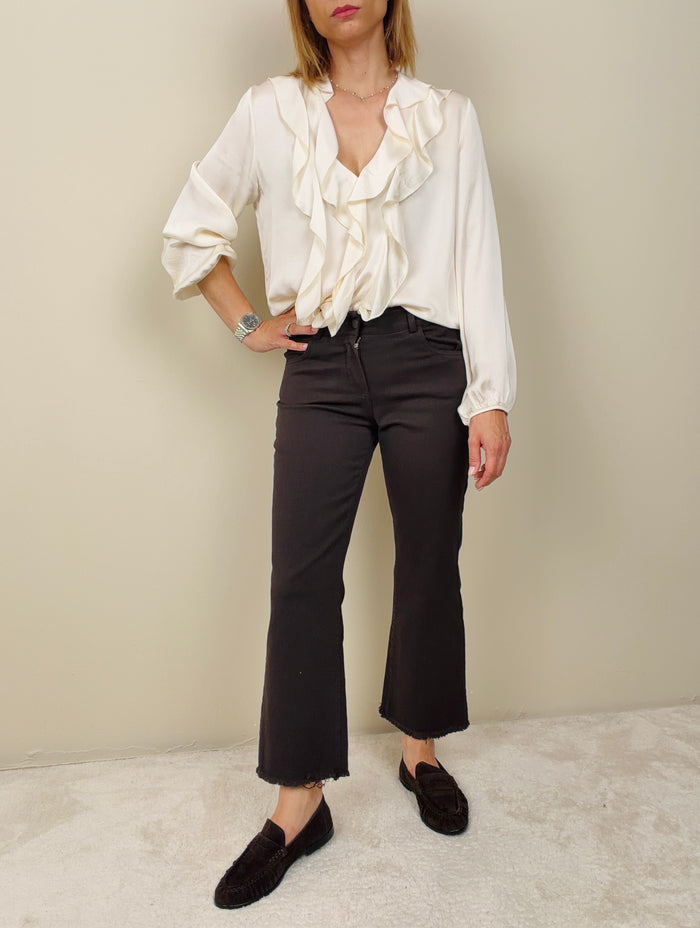 Jeans trombetta marrone
