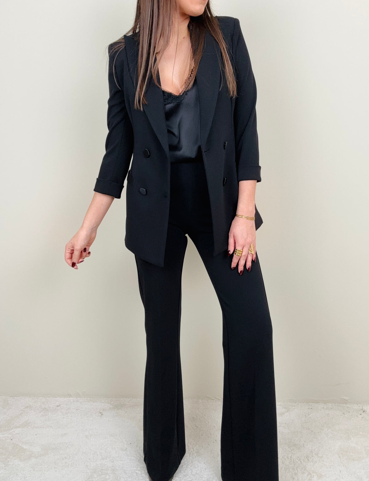 Pantalone zampa nero