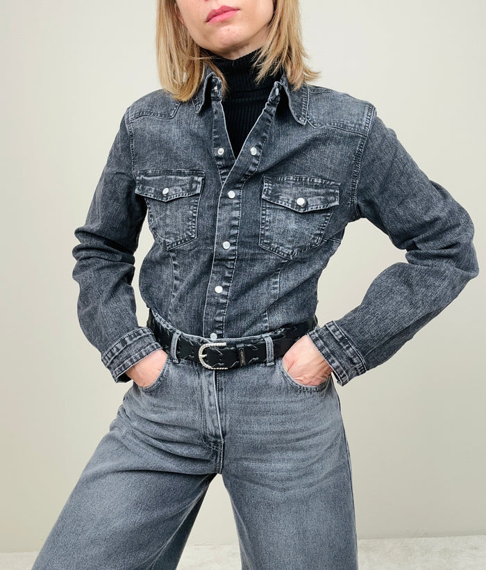 Camicia in jeans grigio scuro