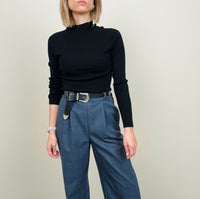 Maglioncino mezzo collo a costine