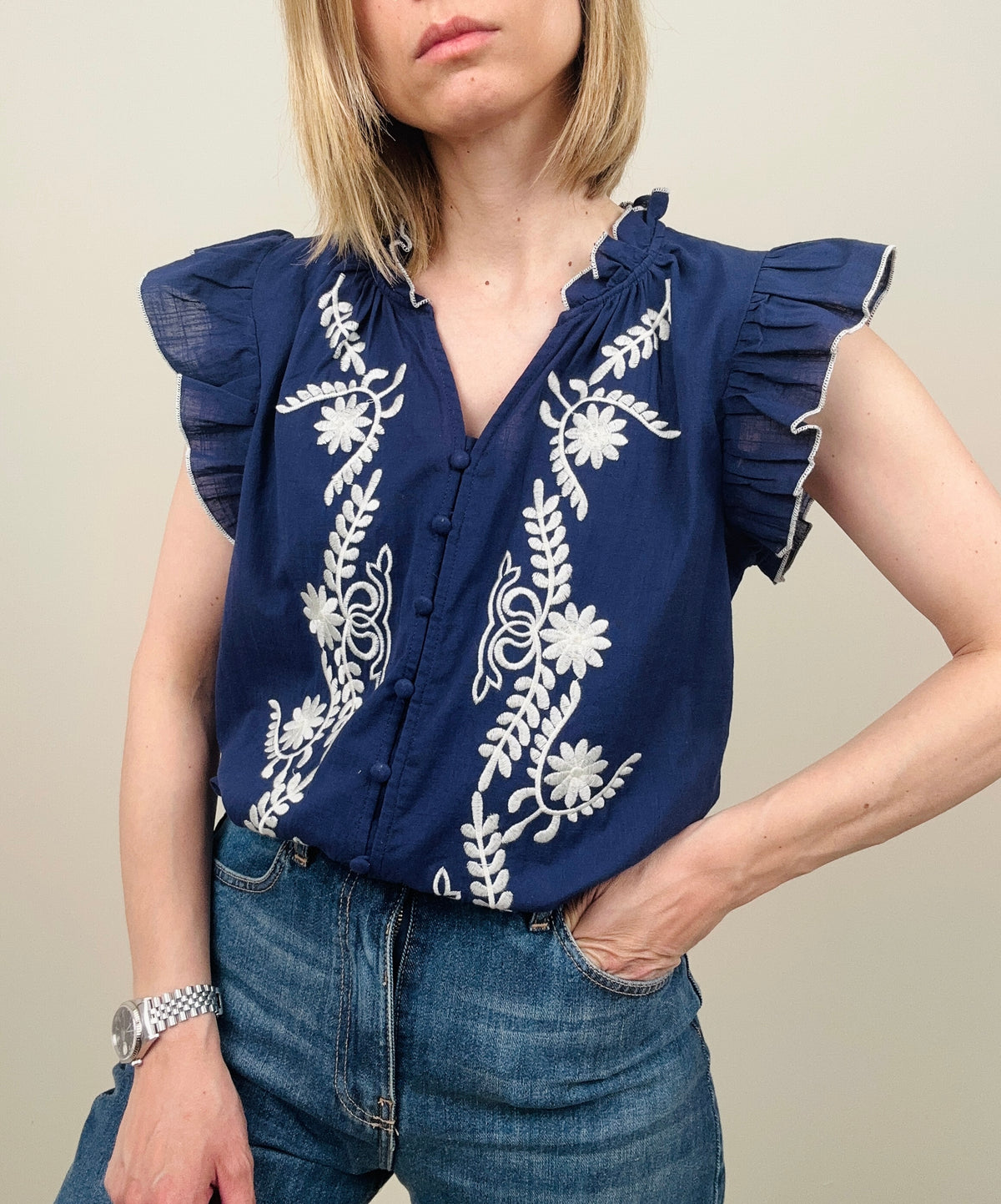 Camicia ricamata (più colori)
