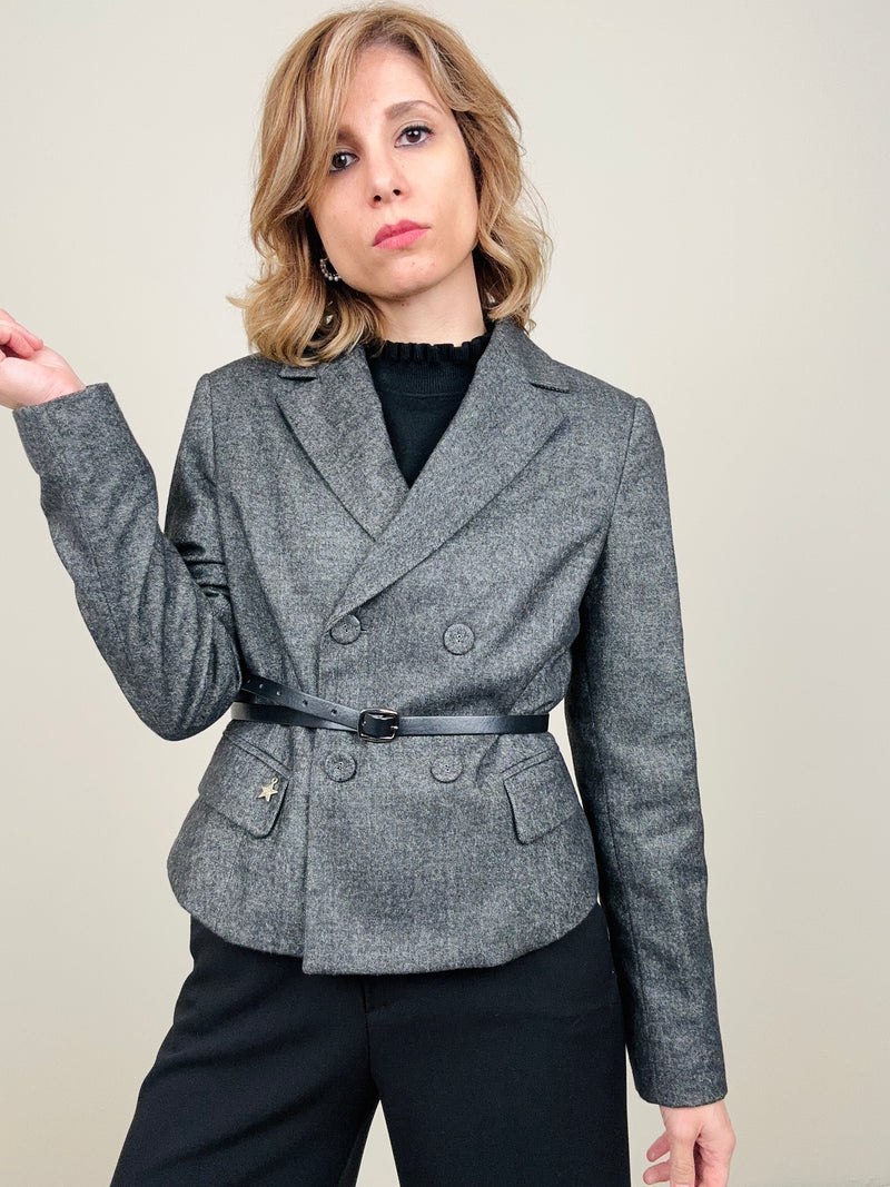 Giacchina grigio con cinturina