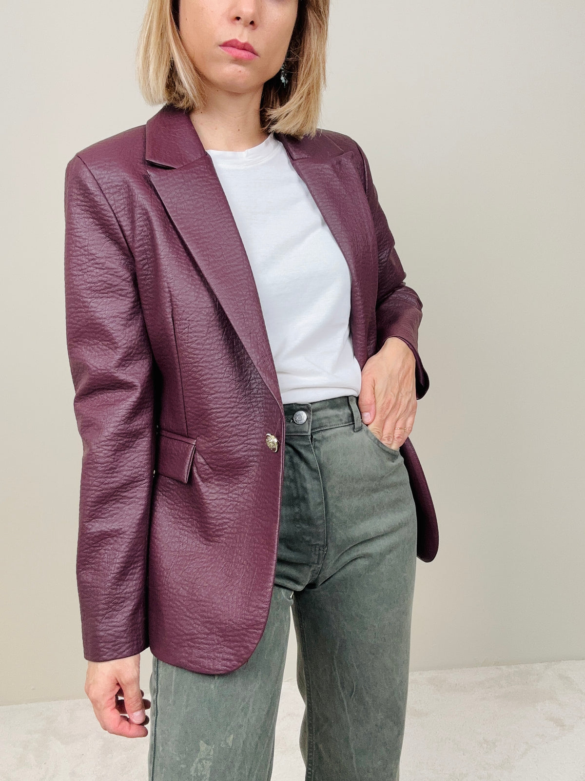 Blazer ecopelle bordeaux
