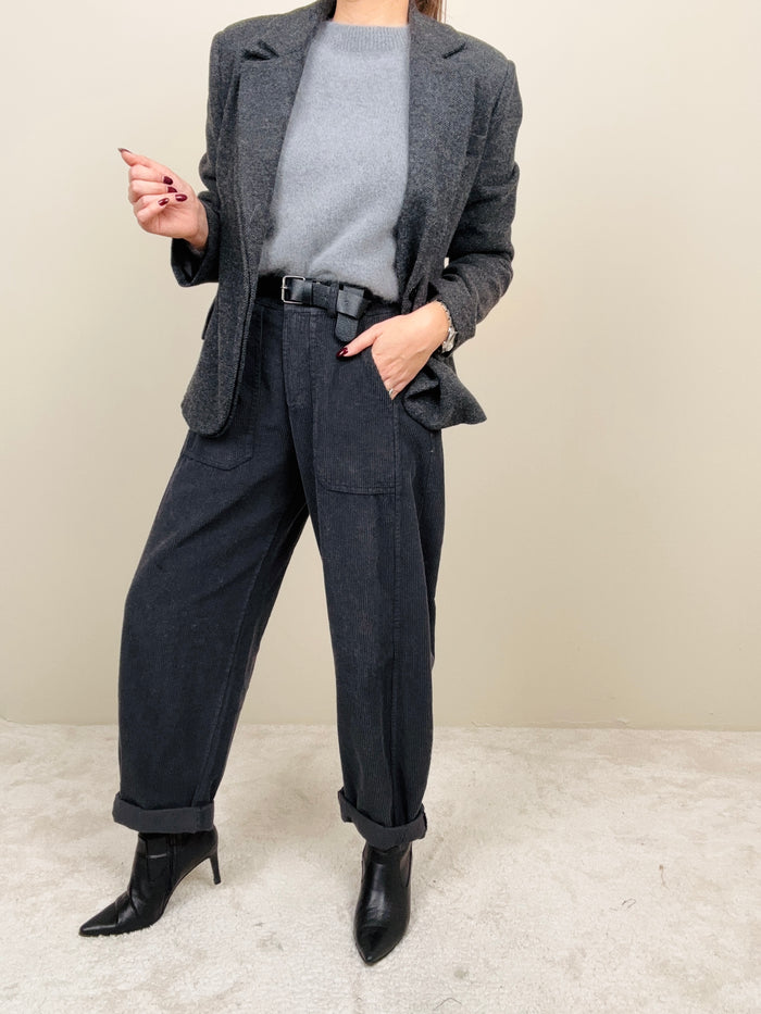 Pantalone in velluto antracite