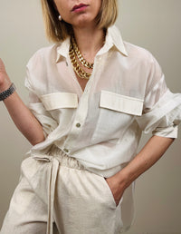 Camicia con tasconi burro