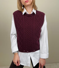 Gilet lavorato in maglia (più colori)