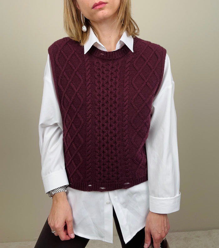 Gilet lavorato in maglia