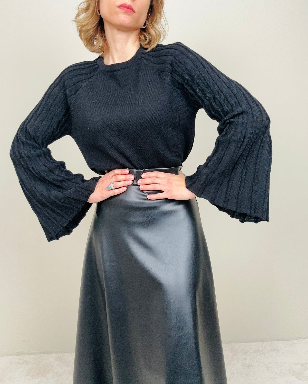 Maglioncino manica lavorata