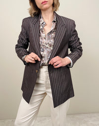 Blazer gessato cioccolato