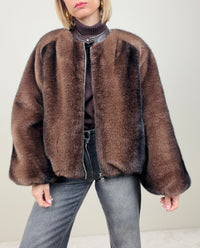 Giacca double-face ecopelle/ecofur