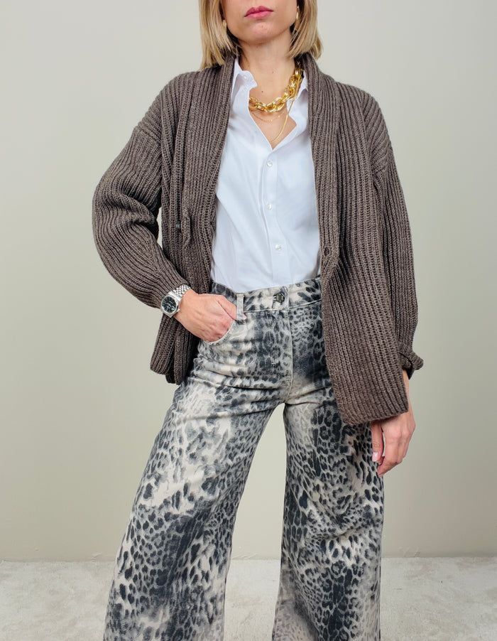 Cardigan doppiopetto cacao