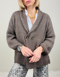 Cardigan doppiopetto cacao