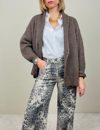 Cardigan doppiopetto cacao