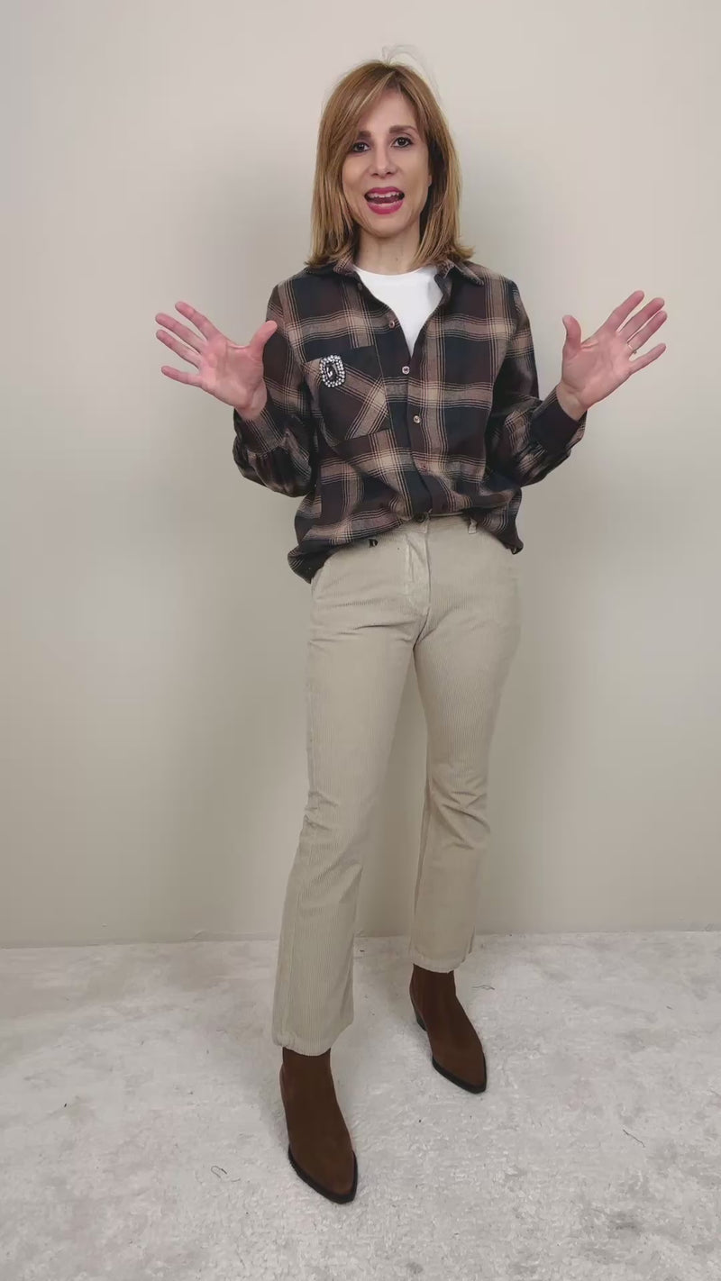 Pantalone trombetta in velluto (più colori)